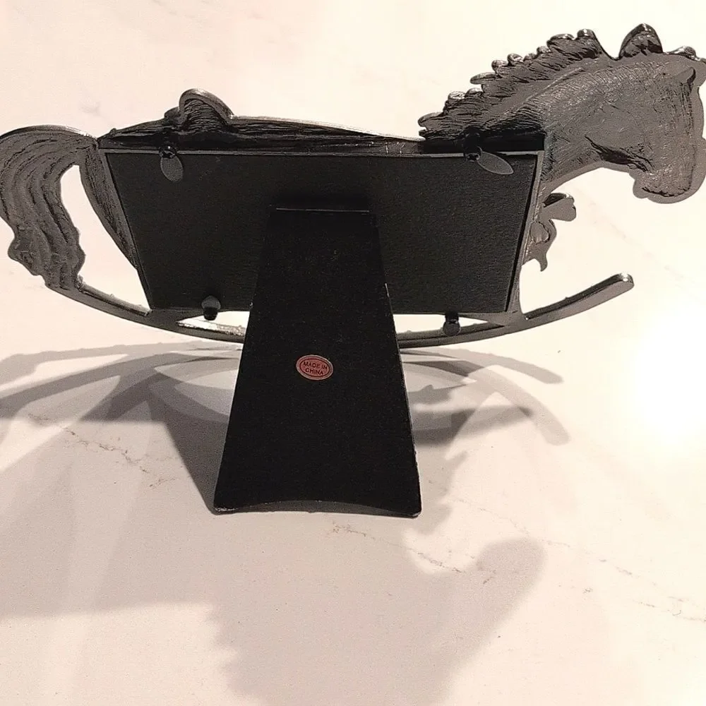 Silver Rocking Horse Picture Frame Holds 3